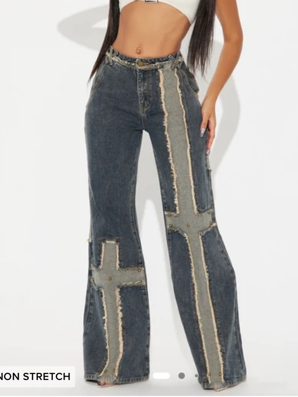 Fashion Nova Making It Complicated Straight Leg Jeans Plus Size wide leg cross